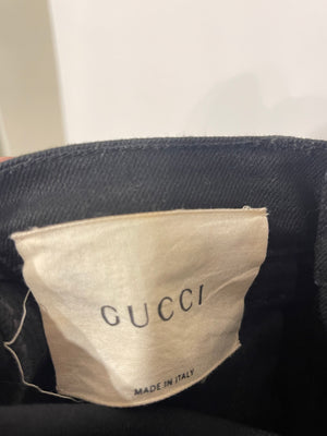Gucci Black Skinny Jeans with Embroidered NY Logo Size 24 (UK 6)