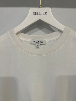 Alaia White T-Shirt with Peplum Detail Size FR 36 (UK 8) RRP £700