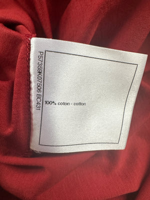 Chanel Red "Gabrielle Chanel" Logo T-Shirt Size FR 40 (UK 12)