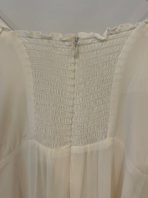 Reformation White Midi Dress with Tie Straps Size US 2 (UK 6)
