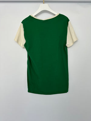 Celine SS20 Green and White "My Own Worst Enemy" T Shirt Size S (UK 8)