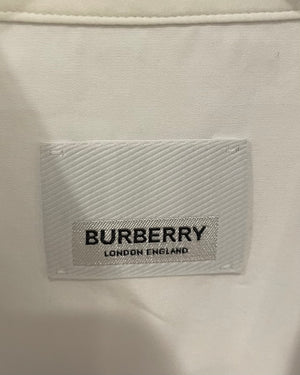 Burberry White Horseferry Printed Shirt Dress with Belt Size UK 4 RRP £730