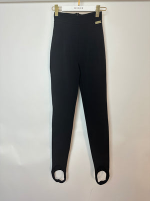 Balmain Black Knit Stirrup Leggings Size XS (UK 4-6)