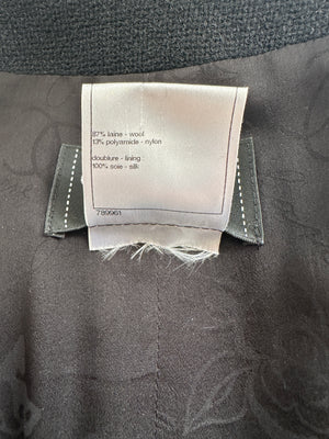 Chanel 09A Black Wool Short Dress with Crystal CC Buttons & CC Belt Details Size FR 34 (UK 6) RRP £3120