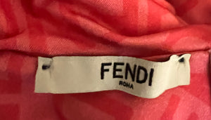 Fendi Pink One-Piece Swimsuit with Crossed Shoulder Straps and Matching Pouch Size IT 40 (UK 8)