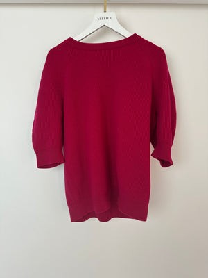 Alexander McQueen Pink Pull Over Knitted Short Sleeve Jumper Size XS (UK 4)
