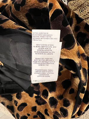 Dolce & Gabbana Brown Leopard Print Velours Sleeveless Mini Dress Size IT 44 (UK 12)