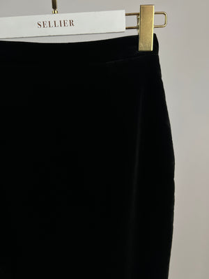 Andrew GN Black Velvet Asymmetric Panelled Skirt FR 34 (UK 6)