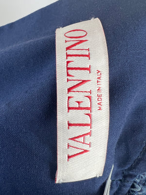 Valentino Blue Denim Wide Leg Trousers with Elasticated Waist  Size FR 38 (UK 10)