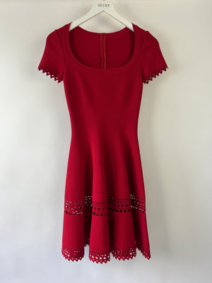 Alaïa Red Sleeveless Skater Dress Size FR 36 (UK 8)