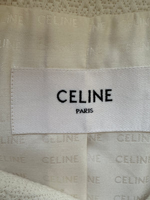 Celine Ivory Cream Cropped Jacket with Gold Buttons and Double Pockets Size 36 (UK 8) RRP £3200