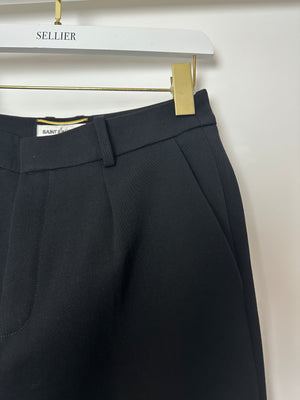 Saint Laurent Black Pin Stripe Straight Leg Trousers Size FR 36 (UK 8)