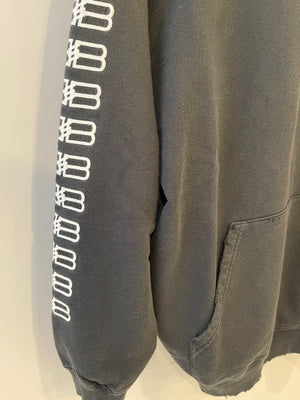 Balenciaga Black Distressed Hoodie with BB Logo Details Size S (UK 8)