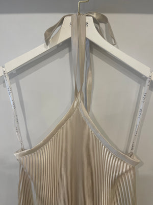 L'Idée Champagne Pleated Déesse Gown Dress Size US 4 (UK 8) RRP £352