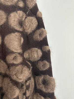 Christian Dior Brown and Taupe Knitted Vest Top and Cardigan with Mohair Embroidery Set Size FR 40/42 (UK 12/14)