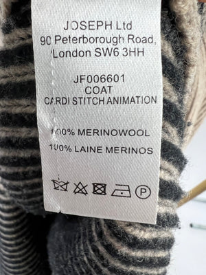 Joseph Brown and Black Merino Wool Longline Coat Size L (UK 10)