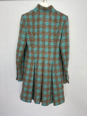 Chanel 22K Blue & Brown Tweed Jacket with Crystal Button Detail Size FR 42 (UK 14) RRP £7150