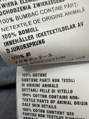 Prada Blue Washed Long-Sleeve Denim Shirt with Logo Detail Size IT 46 (UK 14)