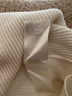 Louis Vuitton White Knit Jumper with Black "Rue de Pont Neuf 2, Paris" Logo Embroidery Size S (UK 8)