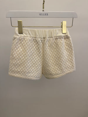 Moncler Kids Cream Crochet Shorts Size 8 years