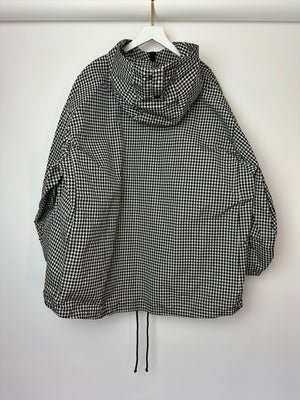 Christian Dior Hooded Anorak in Black & White Houndstooth Technical Taffeta Size S (UK 8)