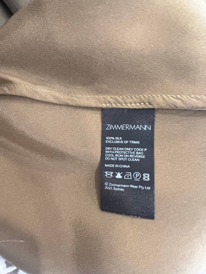 Zimmermann Olive Green Silk Wrap Mini Dress Size 3 (UK 14)