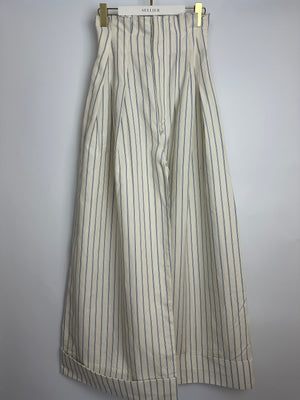 Jacquemus Blue Striped Wide-Leg High Waist Trousers Size FR 36 (UK 8)