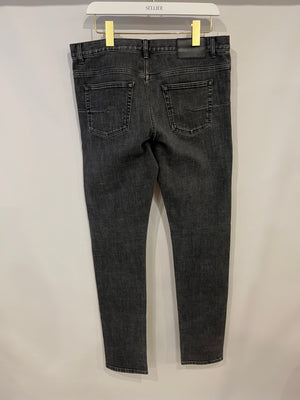 Christian Dior Grey Skinny Jeans with Silver Buttons Detail Size 32 (IT 48/UK 16)