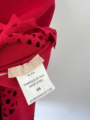 Alaïa Red Sleeveless Skater Dress Size FR 36 (UK 8)