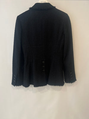 Chanel 09P Black Tweed Jacket with Black CC Logo Buttons Size FR 38 (UK 10)