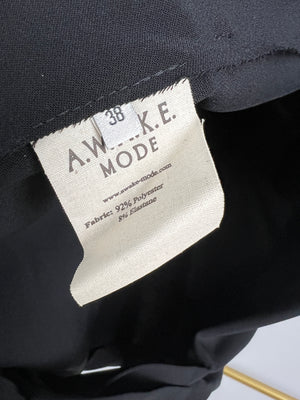Awake Black One Shoulder Top with Open Side Detail FR 38 (UK 10)