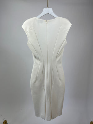 Tom Ford White V Neck Midi Dress Size FR 36 (UK 8)