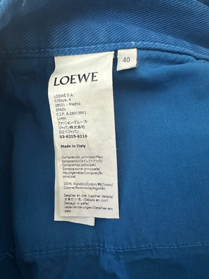 Loewe Electric Blue Denim Flared Jeans with Stitched Logo Detail Size FR 40 (UK 12)