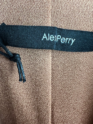 Alex Perry Brown Landon Double-Breasted Crepe Blazer and Flared Trouser Set Size UK 10