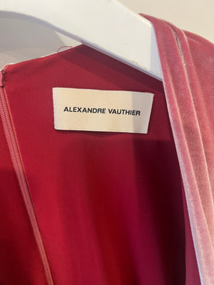 Alexandre Vauthier Pink Velour Asymmetric Mini Dress Size FR 42 (UK 14)