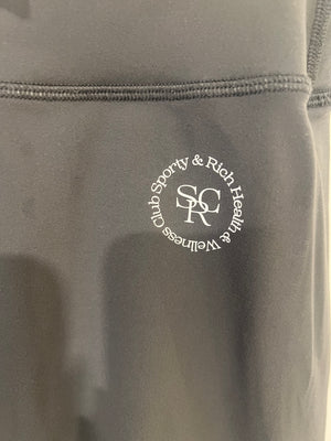 Sporty and Rich Grey Top and Biker Shorts Set with White Printed Logo Detail Size S (UK 8) RRP £160