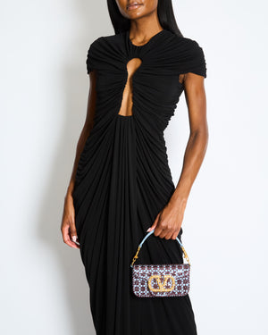 Schiaparelli Black Long Keyhole Dress With Zip Detail Size FR 38 (UK 10)