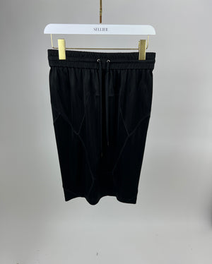 Tom Ford Black Silk Midi Skirt with Back Logo Detail IT 36 (UK 4)