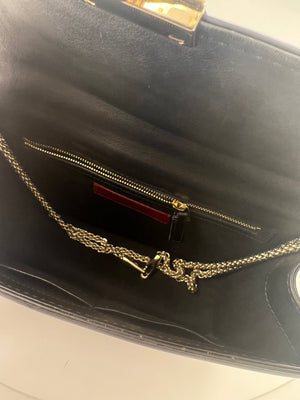 Valentino Black Rock Me Shoulder Bag with Champagne Gold Hardware