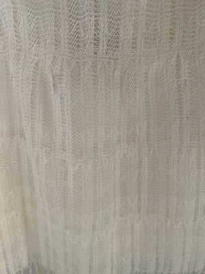 Zeus Dione White Bandeau Lace Mini Dress with Fringes Size FR 38 (UK 10)