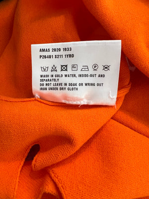 Prada Orange Wool Knit Cut-Out Jumper with Black Logo Detail Size IT 48 (UK 16) RRP £1,350