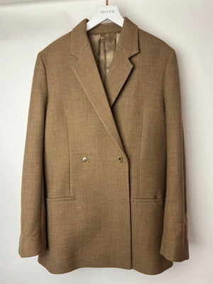 Toteme Brown Oversized Double-Breasted Blazer Size FR 36 (UK 8)