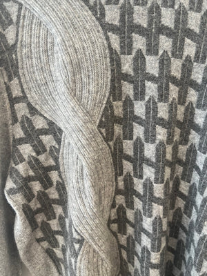 Hermès Grey Cashmere Jumper with H Logo Print Detail Size M (UK 10)
