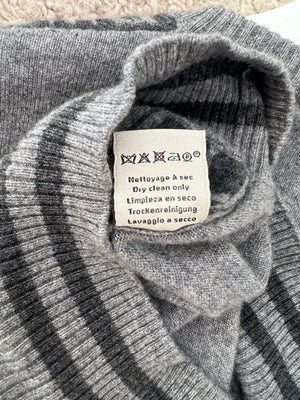 Hermès Grey Cashmere Jumper with H Logo Print Detail Size M (UK 10)