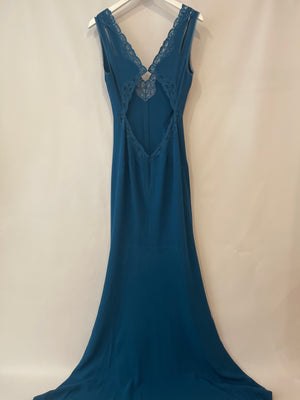 Stella McCartney Blue Maxi Lace Backless Gown Long Dress Size IT 42 (UK 10)