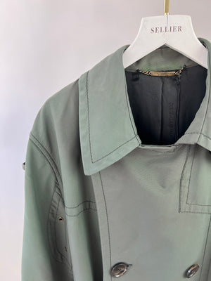 Dolce & Gabbana Khaki Green Menswear Belted Trench Coat Size IT 50 (UK 40)