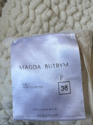 Magda Butrym Cream Open-Back Crochet Mini Dress with Fringe Detail Size FR 36 (UK 8) RRP £1,370