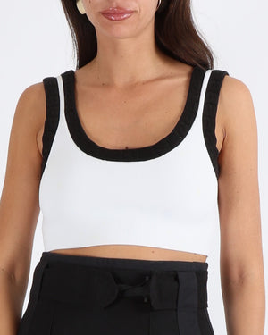Alexander Wang White and Black Cropped Logo Bra Top Size M (UK 10) RRP £305
