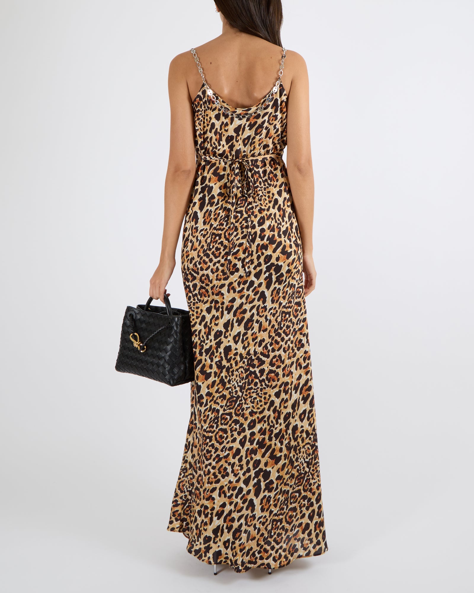 sleeveless leopard print maxi dress Paco Rabanne Black and Brown Leopard Print Sleeveless Maxi Dress with –  Sellier
