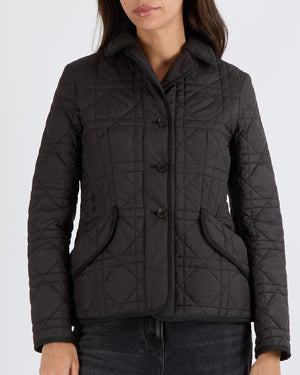 Christian Dior Black Quilted Cannage Padded Jacket with CD Bee Logo Embroidery Detail Size FR 40 (UK 12) RRP £2,250